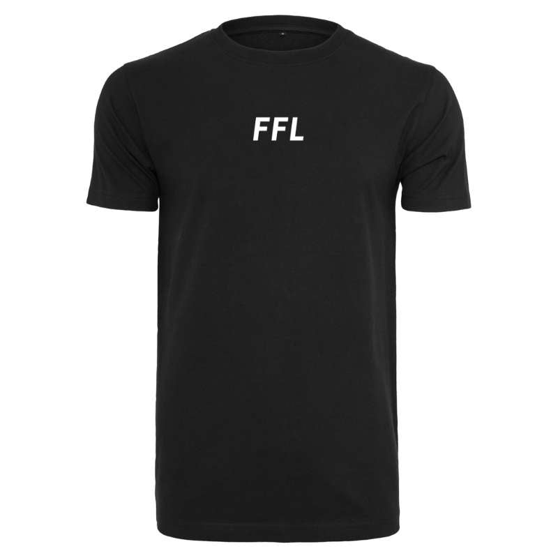 Vooraanzicht van het zwarte Fit Fuel Lifestyle heren sport T-shirt – ademend en stijlvol design.
