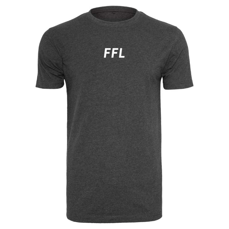 Vooraanzicht van het charcoal Fit Fuel Lifestyle heren sport T-shirt – stijlvol, comfortabel en klaar voor elke training.