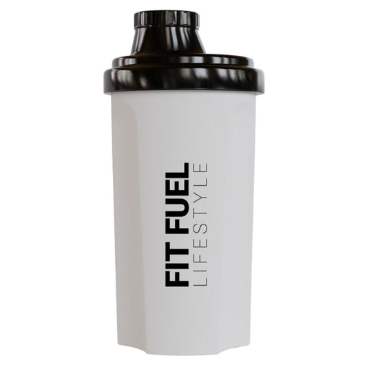 Witte fitness shaker van 700ml – Fit Fuel Lifestyle, BPA-vrij en lekvrij
