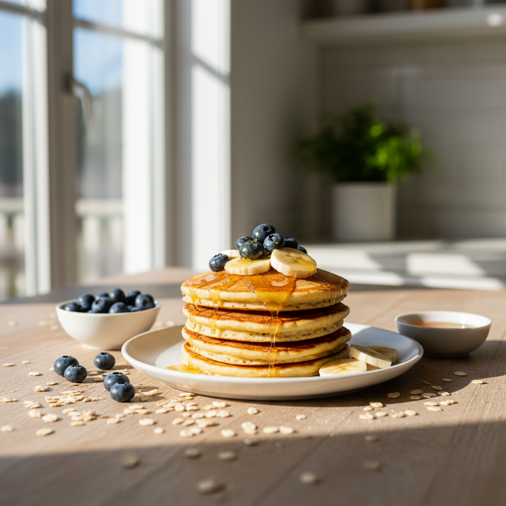 Eiwitrijke pannenkoeken met whey protein, banaan en havermout