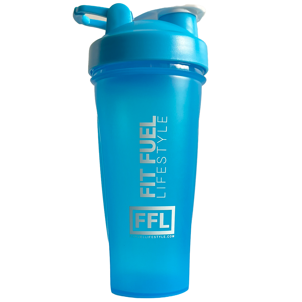 Blauwe fitness shaker van 600ml – Fit Fuel Lifestyle, BPA-vrij en lekvrij
